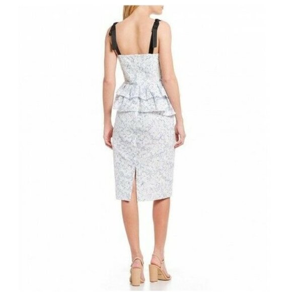 GIANNI BINI Women's Dress Janice Peplum Waist Organza Size 8 - Picture 3 of 14